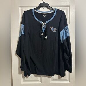 NFL Women's Black and Light Blue Jersey Top